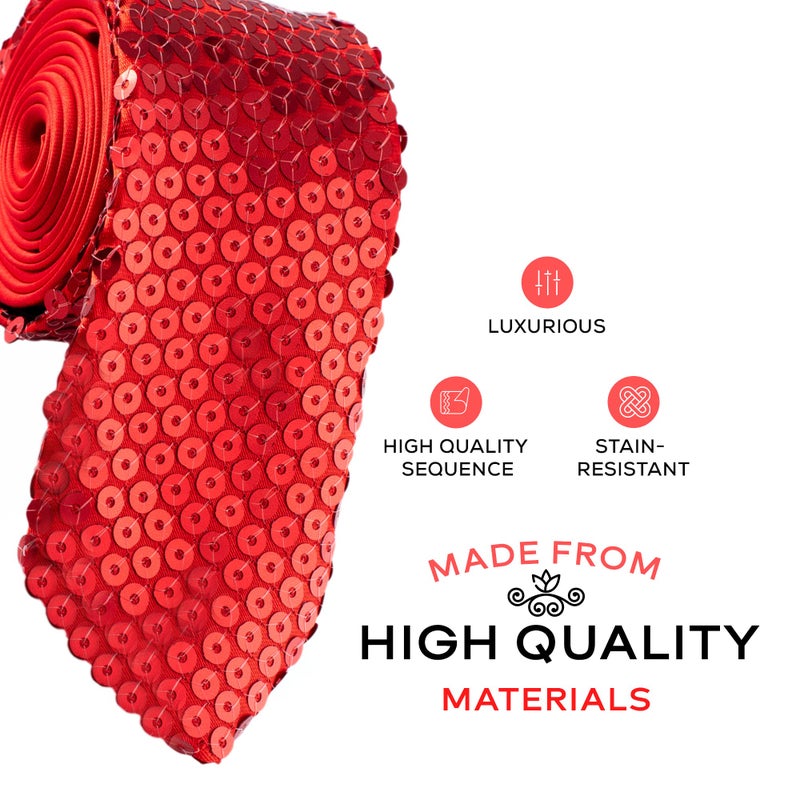 Man of Men Tie - Sequin - Red mens One Size Fits Most - Image 2